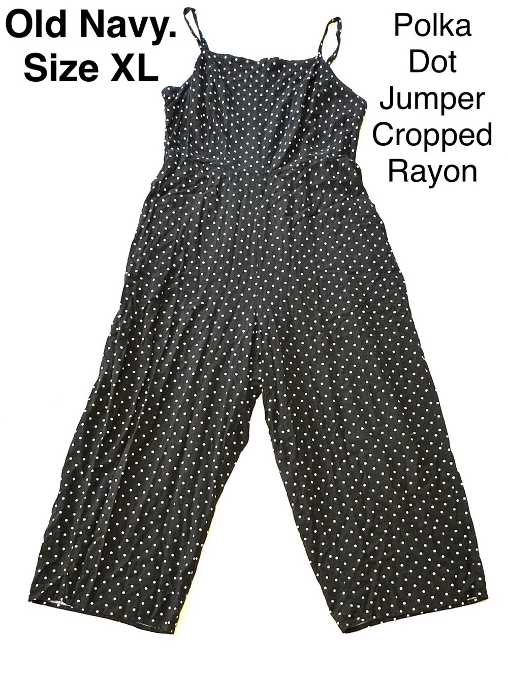 5/$15💥 Old Navy Black Polka Dot Cropped Jumpsuit